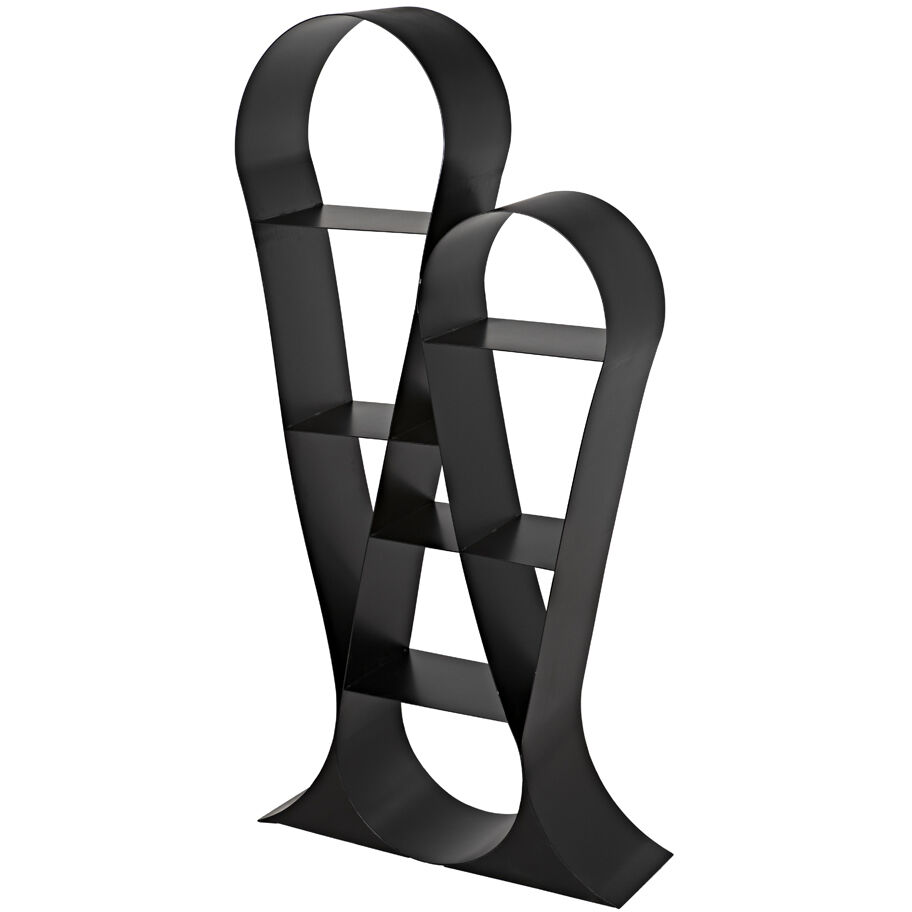 Zaha Matte Black Bookcase