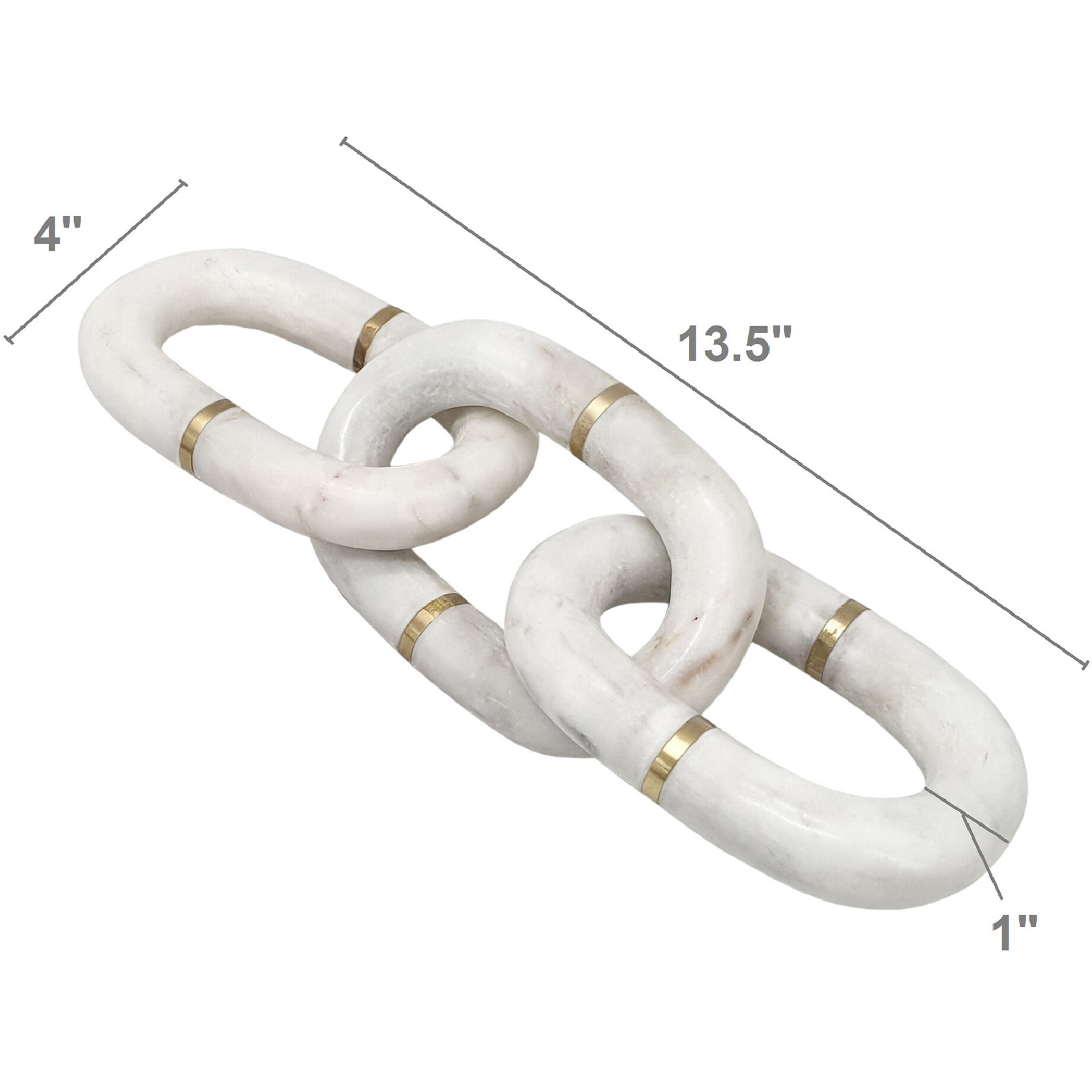 Anita White/Gold Marble Chain Decor