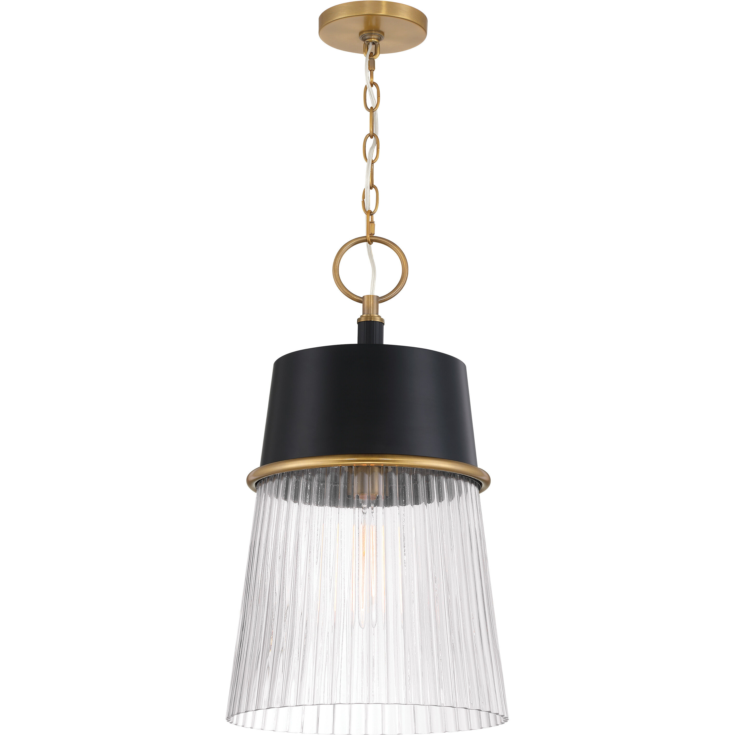 Stamford 1 Light 13 inch Legacy Brass and Dark Matte Black Pendant Ceiling Light