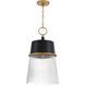 Stamford 1 Light 13 inch Legacy Brass and Dark Matte Black Pendant Ceiling Light