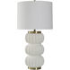 Cameron 36.75 inch 100.00 watt Satin Halifax White and Gold Table Lamp Portable Light