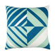 Lina 18 X 18 inch Mint and Dark Blue Throw Pillow