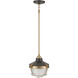 Seaway Passage 1 Light 10 inch Oil Rubbed Bronze with Satin Brass Mini Pendant Ceiling Light
