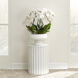 Fluted Column 22 X 16 inch White Concrete Side Table