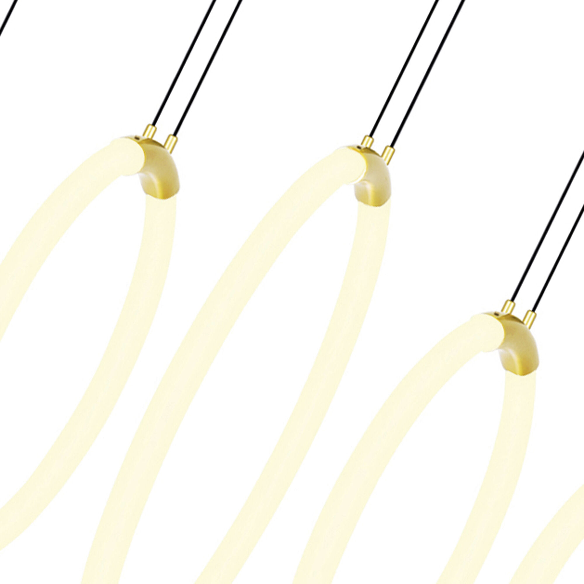 Hoops LED 5 inch Satin Gold Chandelier Ceiling Light