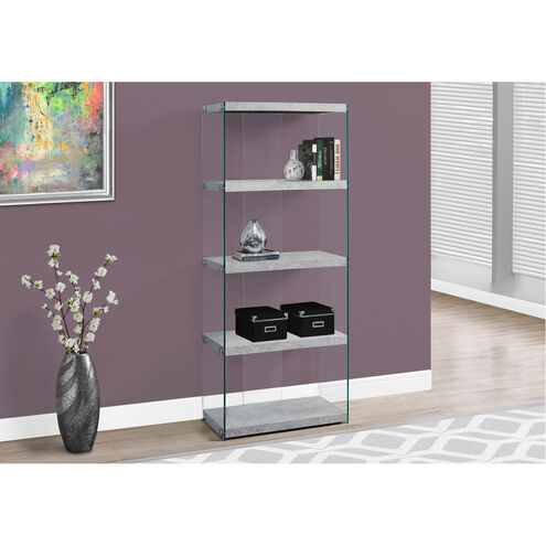 Doylestown Grey and Clear Bookcase