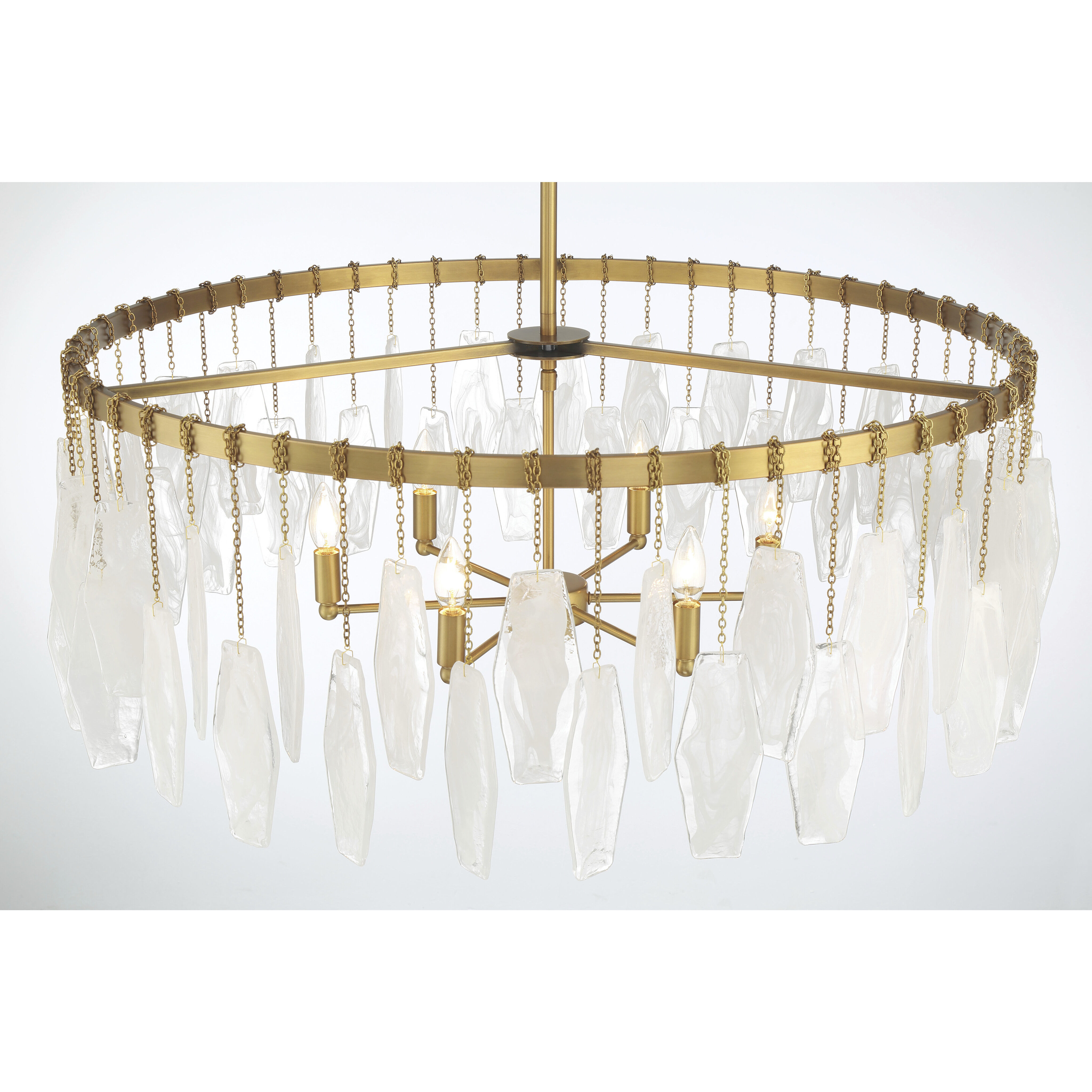 Willow 6 Light 35.25 inch Legacy Brass Pendant Ceiling Light