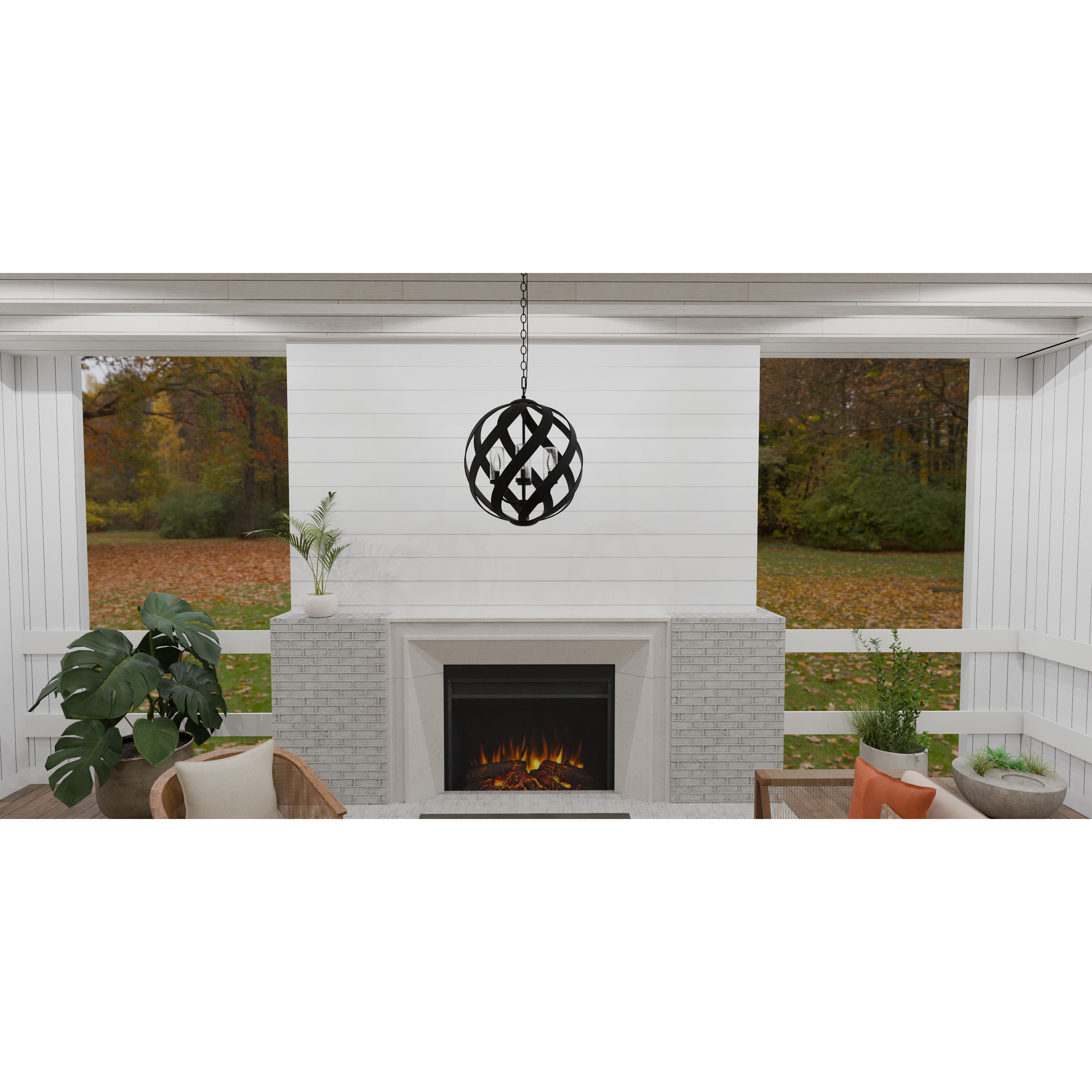 Blacksmith 4 Light 19.5 inch Earth Black Outdoor Pendant