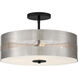 Grid 3 4 Light 16 inch Coal With Brushed Nickel Pendant / Semi Flush Ceiling Light