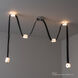 Art & Alchemy SNAPS LED 58 inch Sterling Pendant Ceiling Light in Black Leather with Alabaster, Medium