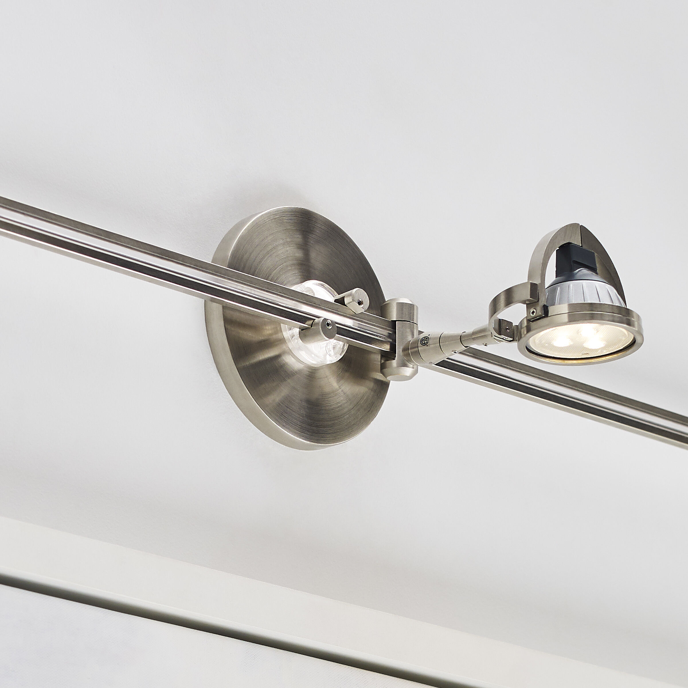 MonoRail Satin Nickel Rail Single-Feed Canopy Ceiling Light