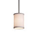 Textile 1 Light 4 inch Dark Bronze Pendant Ceiling Light in Black Cord, White, Cylinder with Flat Rim, Incandescent