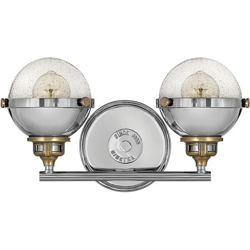 Fletcher 2 Light 16 inch Polished Nickel with Heritage Brass Vanity Light Wall Light