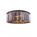 Sydney 10 Light 44 inch Matte Black Flush Mount Ceiling Light in Silver Shade, Urban Classic