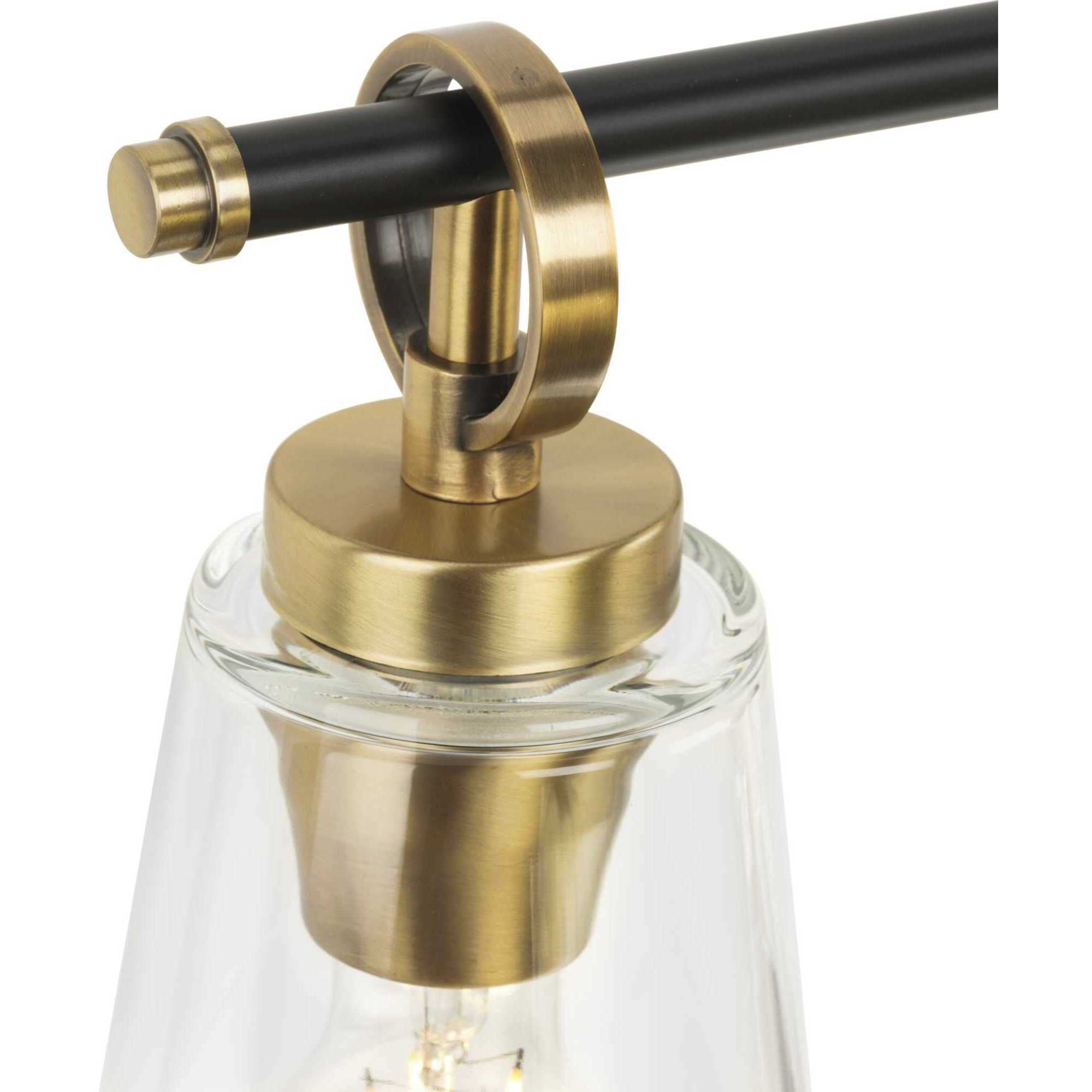 Cassell 4 Light 33.87 inch Vintage Brass Bathroom Vanity Light Wall Light