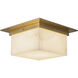 Mineral 2 Light 11.13 inch Patina Brass and Alabaster Flush Mount Ceiling Light in Alabaster Shade