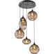 Misto 5 Light 23 inch Matte Black Chandelier Ceiling Light in Misto Bronze, Round Multi-Port