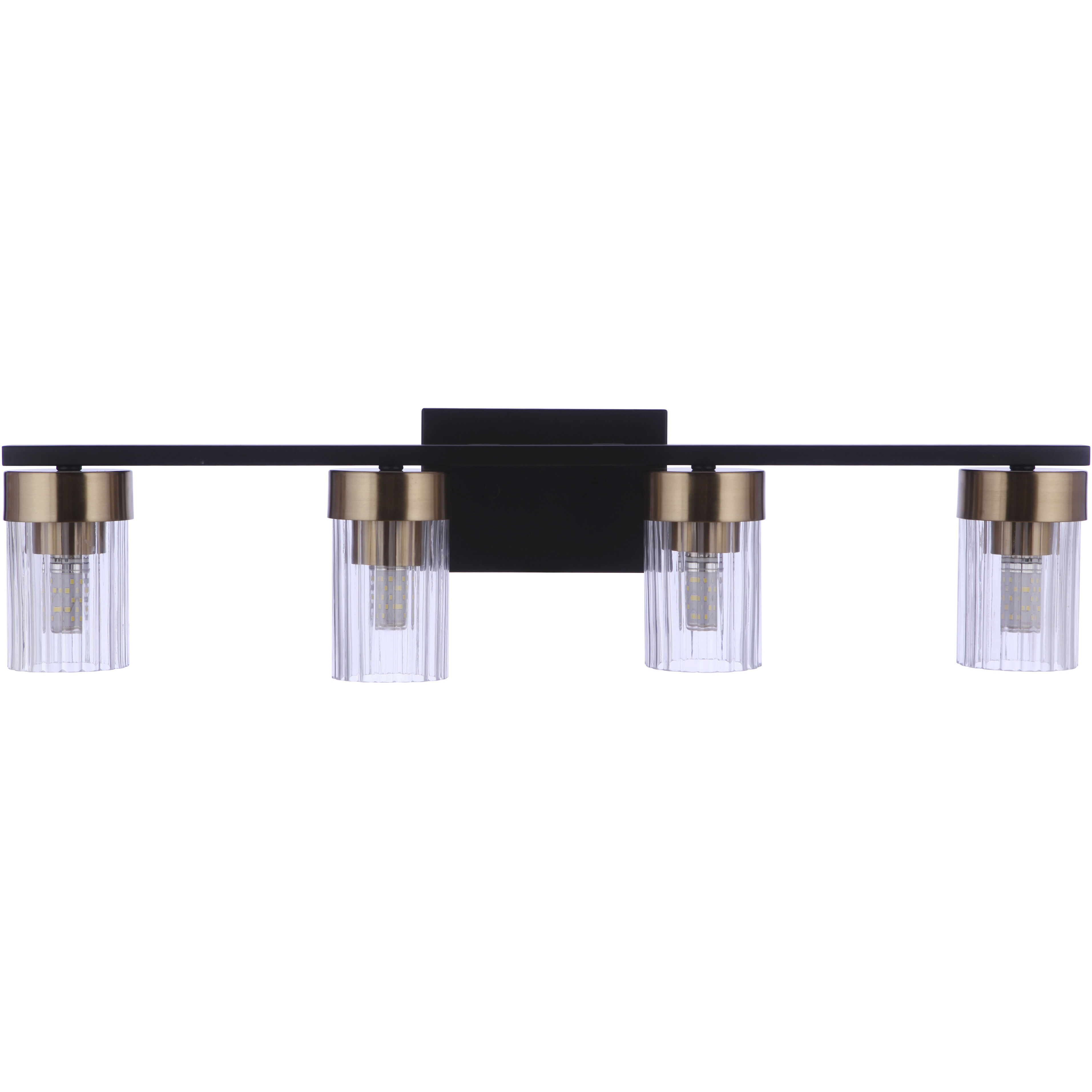 Bond Street 4 Light 27 inch Flat Black/Satin Brass Vanity Light Wall Light