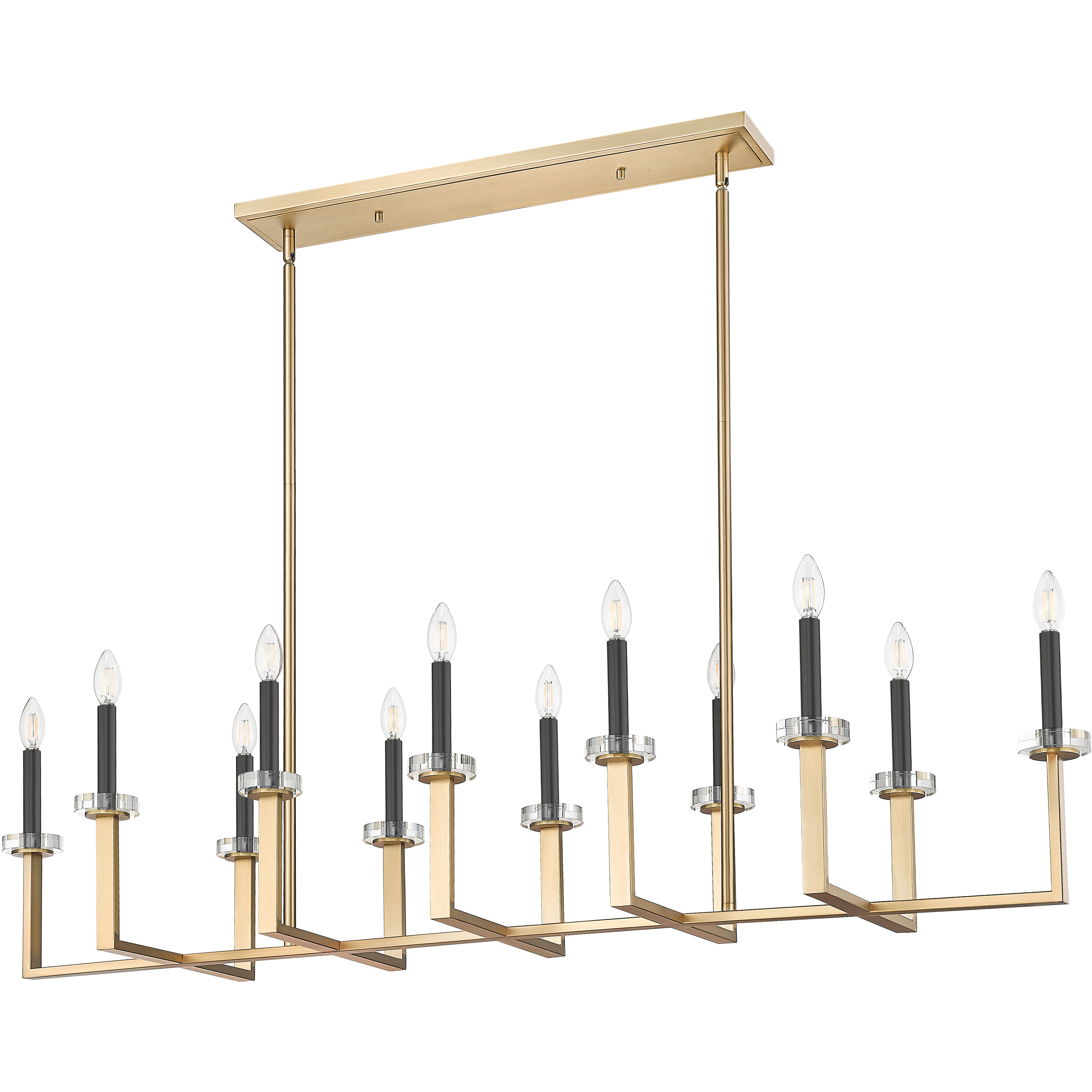 Gaultier 12 Light 56.75 inch Mondern Gold Linear Chandelier Ceiling Light in Modern Gold