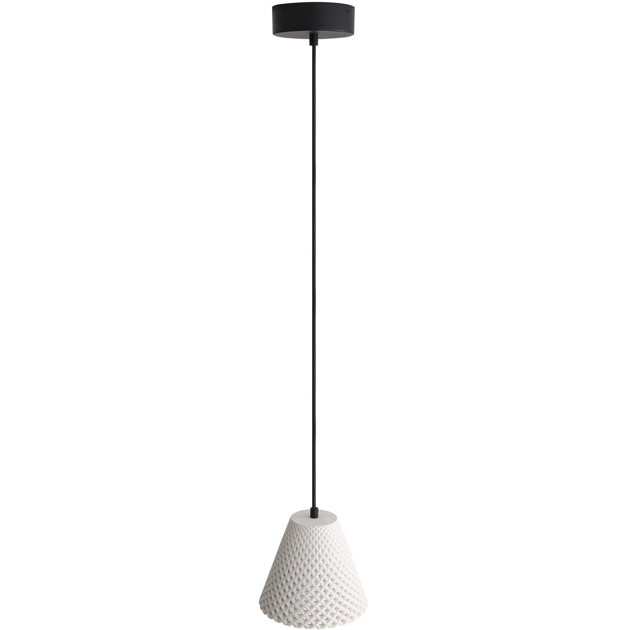 Clarus Pendant Ceiling Light in White Sandstone Cement