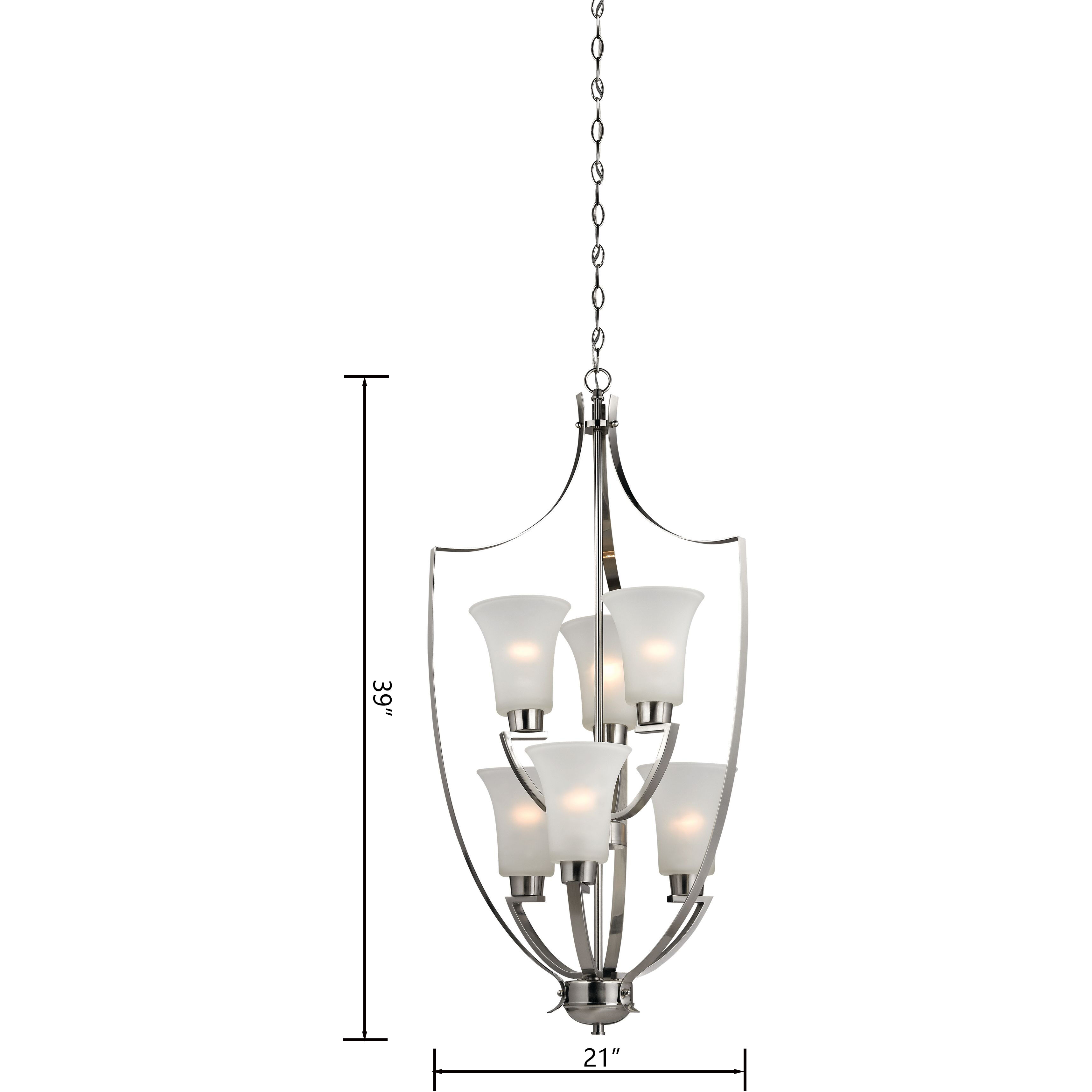 Foyer 6 Light 21 inch Brushed Nickel Chandelier Ceiling Light