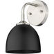 Zoey 1 Light 6 inch Pewter Wall Sconce Wall Light in Matte Black