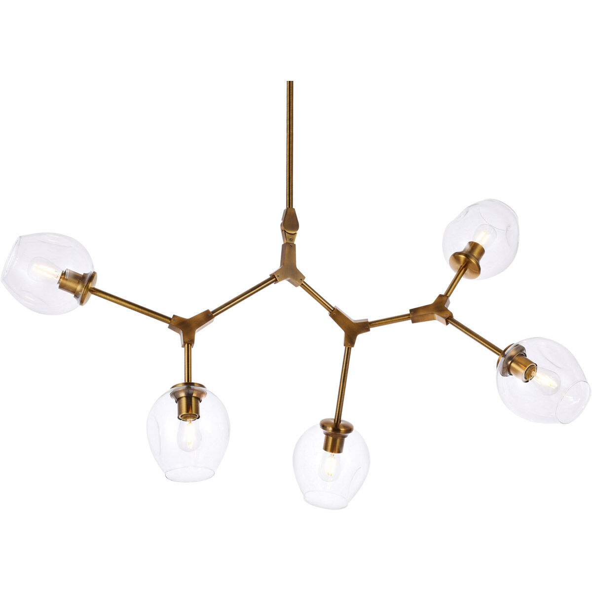 Cavoli 5 Light 43 inch Brass Chandelier Ceiling Light
