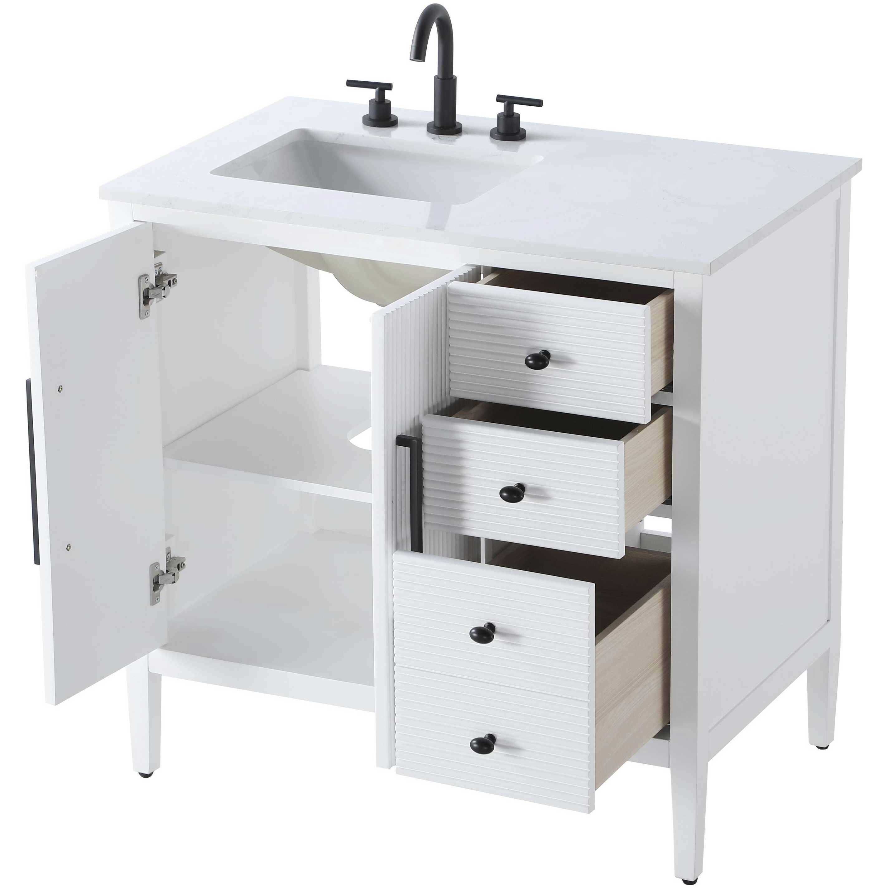 Blakely 36 X 34 inch White Bathroom Vanity Cabinet