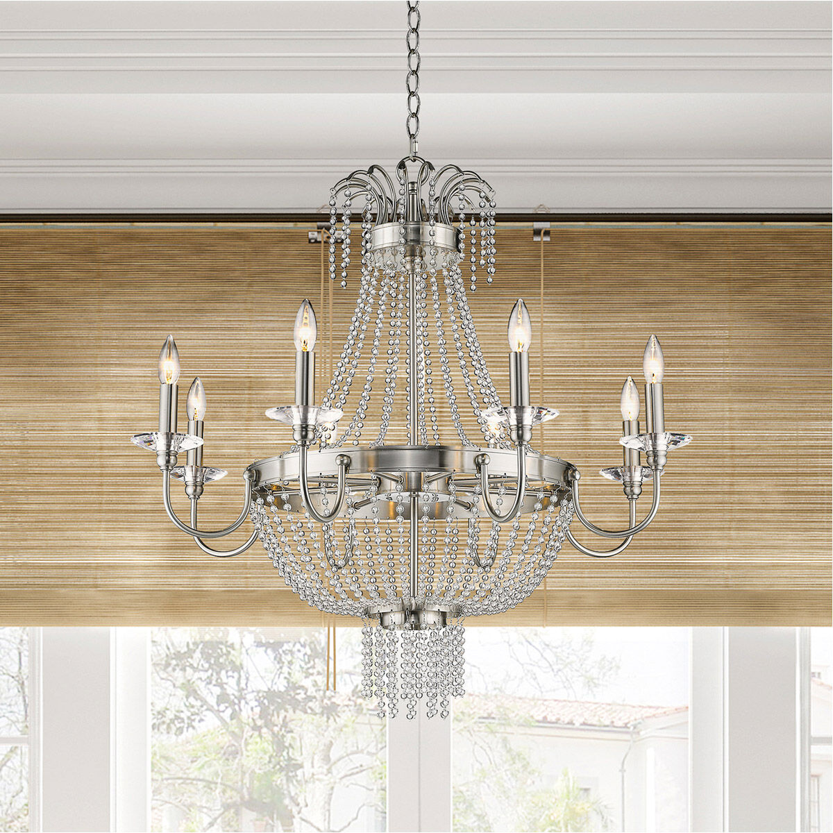 Valentina 8 Light 32 inch Brushed Nickel Chandelier Ceiling Light