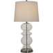Hannah 32 inch 100.00 watt Clear Seeded and Silver Table Lamp Portable Light