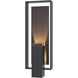 Shadow Box 1 Light 21.2 inch Coastal Black Outdoor Sconce, Large