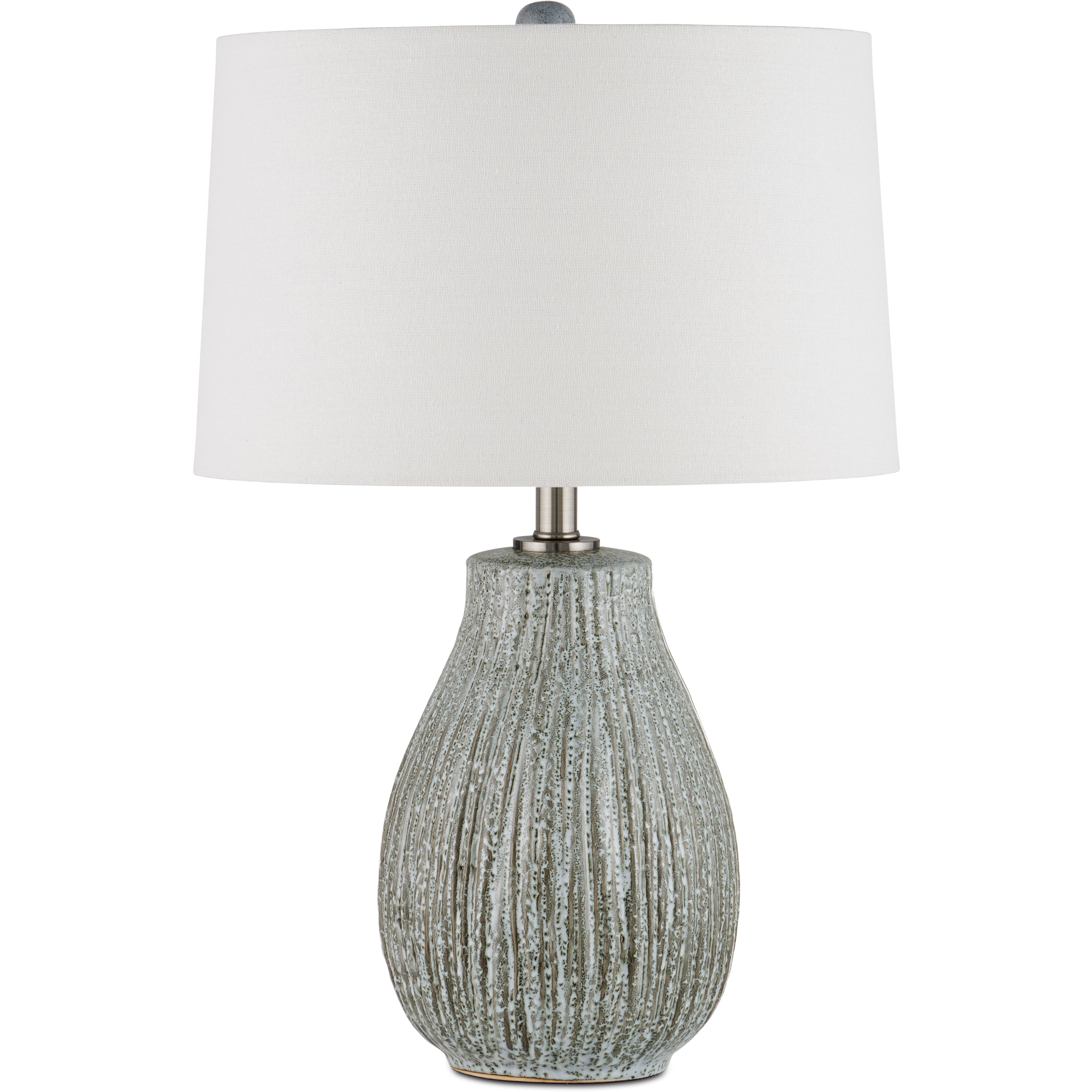 Fidella 24 inch 150 watt Reactive Black & White/Brushed Nickel Table Lamp Portable Light