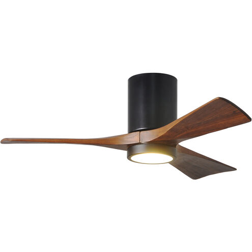 Atlas Irene-3HLK 42 inch Matte Black with Walnut Tone Blades Ceiling Mount Paddle Fan, Flush Mounted