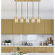 Ballston Cobbleskill 5 Light 36.5 inch Satin Gold Linear Pendant Ceiling Light