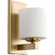 Fort Worth 1 Light 5 inch Aged Brass Wall Sconce Wall Light in Satin Opal