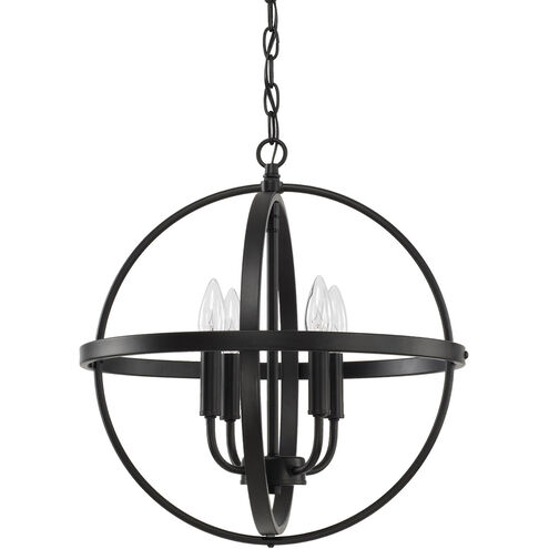 Elijah 4 Light 17 inch Matte Black Pendant Ceiling Light