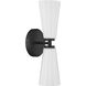 Contemporary 2 Light 5.13 inch Matte Black Wall Sconce Wall Light