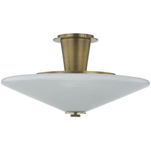 Cologne LED 19.25 inch Vintage Brass Flush Mount Ceiling Light