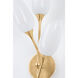 Aldean 3 Light 8.25 inch Vintage Gold Leaf Wall Sconce Wall Light