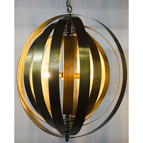 Tournant 4 Light 25 inch Antique Brass Pendant Ceiling Light