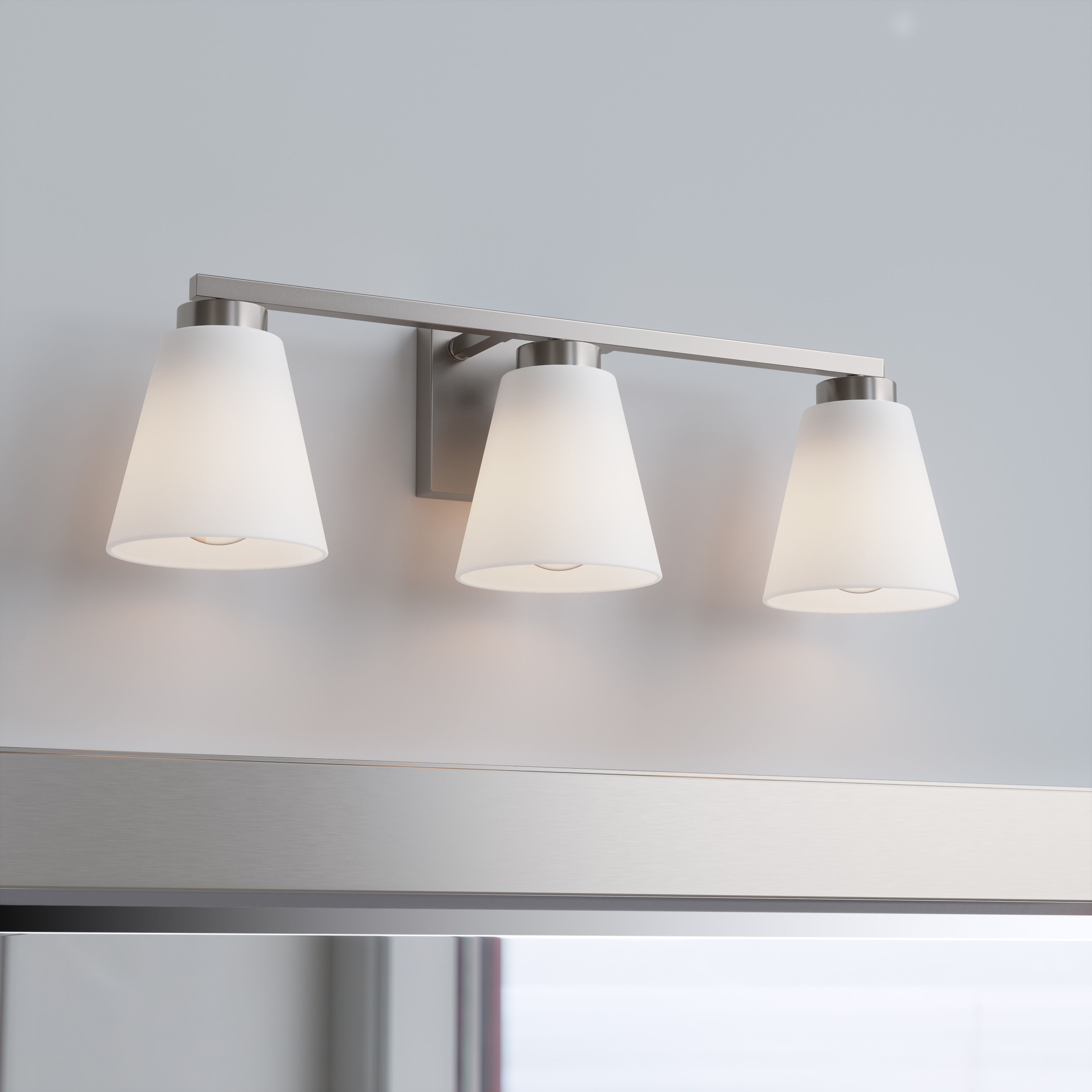 Strayhan 3 Light 22 inch Brushed Nickel Bathroom Vanity Light Wall Light