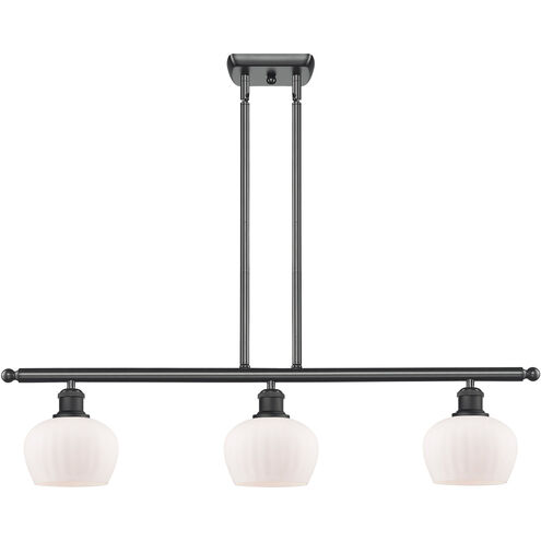 Ballston Fenton LED 36 inch Matte Black Island Light Ceiling Light in Matte White Glass, Ballston