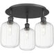 Ballston Preston 3 Light 19 inch Matte Black Flush Mount Ceiling Light in Clear Glass