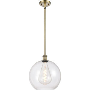 Ballston Athens LED 12 inch Antique Brass Mini Pendant Ceiling Light in Clear Glass