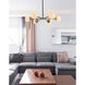 Briggs 6 Light 36 inch Black and Brass Pendant Ceiling Light