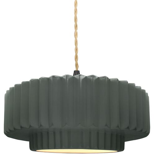 Radiance LED 14.5 inch Pewter Green and Matte Black Pendant Ceiling Light