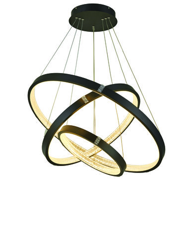 Kinsley LED 32 inch Black Foyer Chandelier Ceiling Light