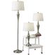 Glendale 25.5 inch 150 watt Brushed Steel Table Lamps Portable Light, plus Floor Lamp, Set of 3, Simplee Adesso