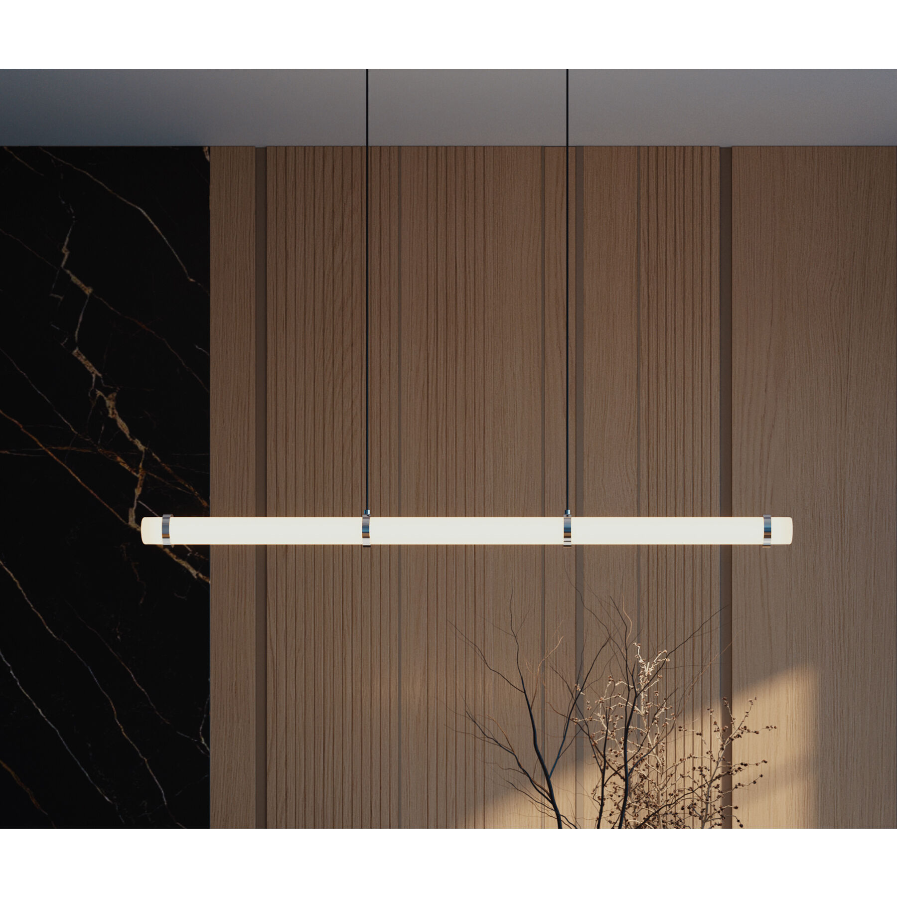 Miami LED 48 inch Polished Chrome Linear Pendant Ceiling Light