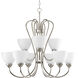 Heart 9 Light 29.81 inch Brushed Nickel Chandelier Ceiling Light